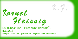 kornel fleissig business card